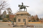 宮城縣護國神社 伊達政宗公の騎馬像の様子