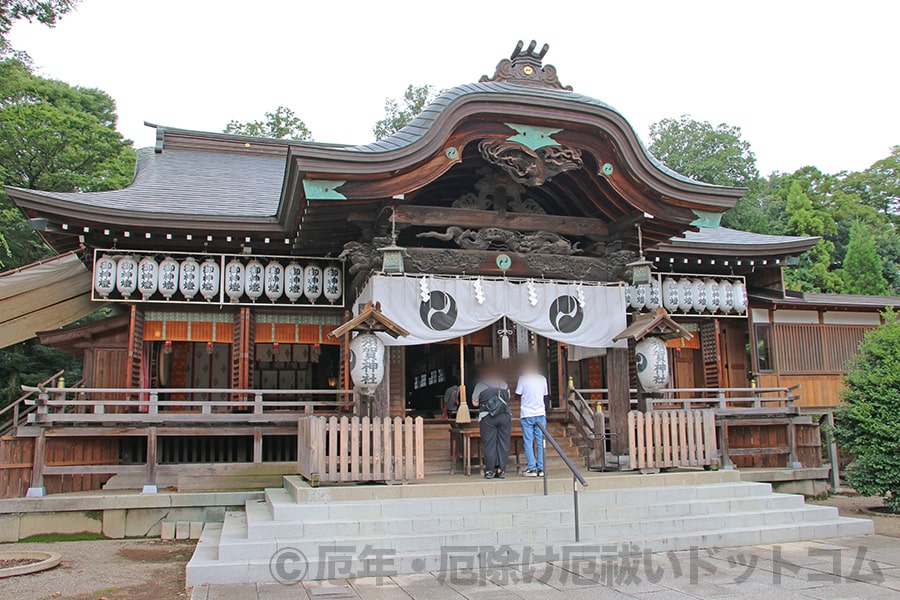 須賀神社 御祈祷が執り行われる拝殿の様子