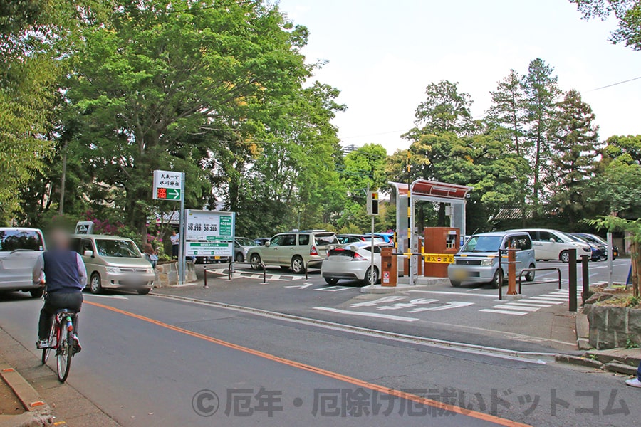 大宮氷川神社 第一駐車場の様子