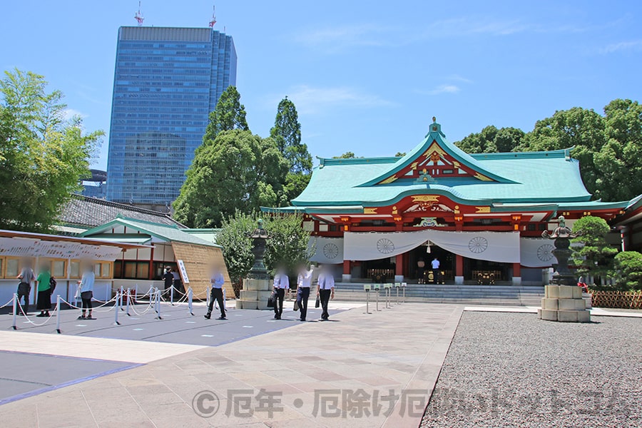 日枝神社 玉垣内拝殿・本殿の様子