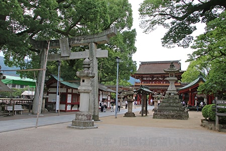 太宰府天満宮 境内 楼門前の鳥居の様子