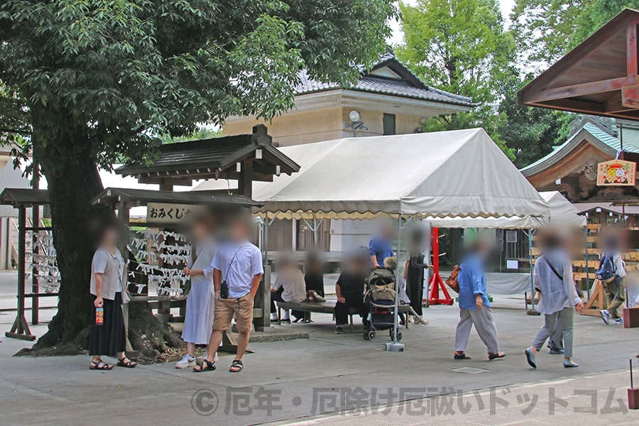 清瀬日枝神社・水天宮 境内に設置の待合所の様子