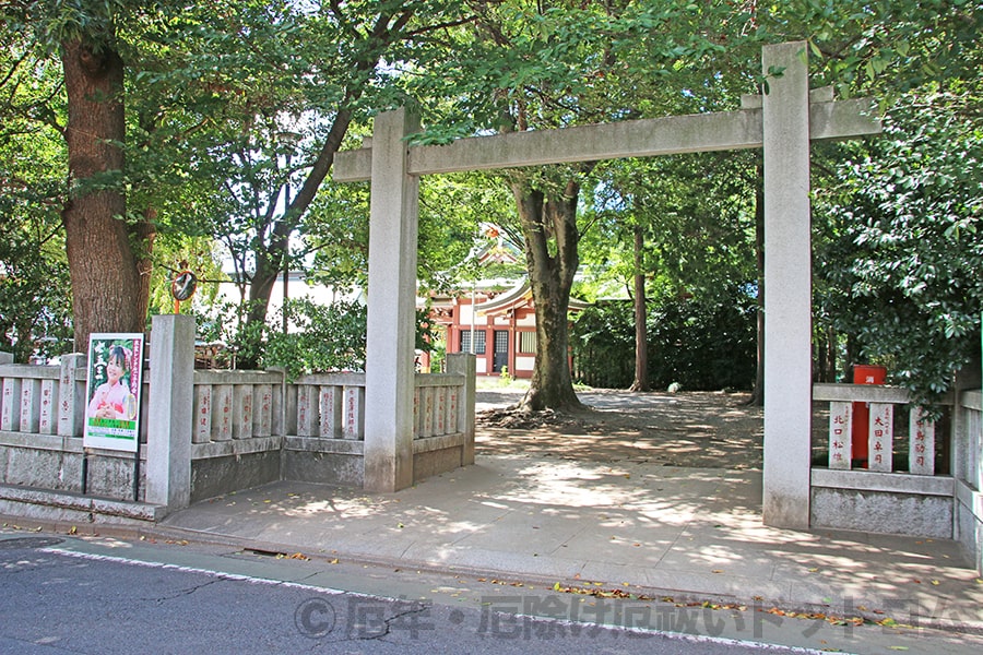 大泉氷川神社 駐車場入口の様子