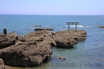 大洗磯前神社 神磯の鳥居と神磯の舞台案内看板の様子（その2）