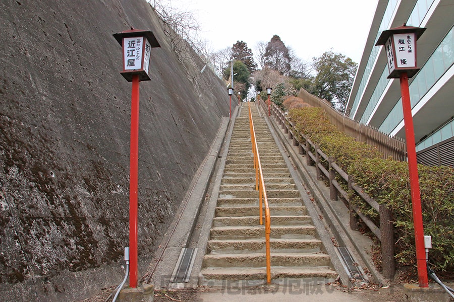 仙台総鎮守 愛宕神社 鳥居をくぐったあとの階段の様子