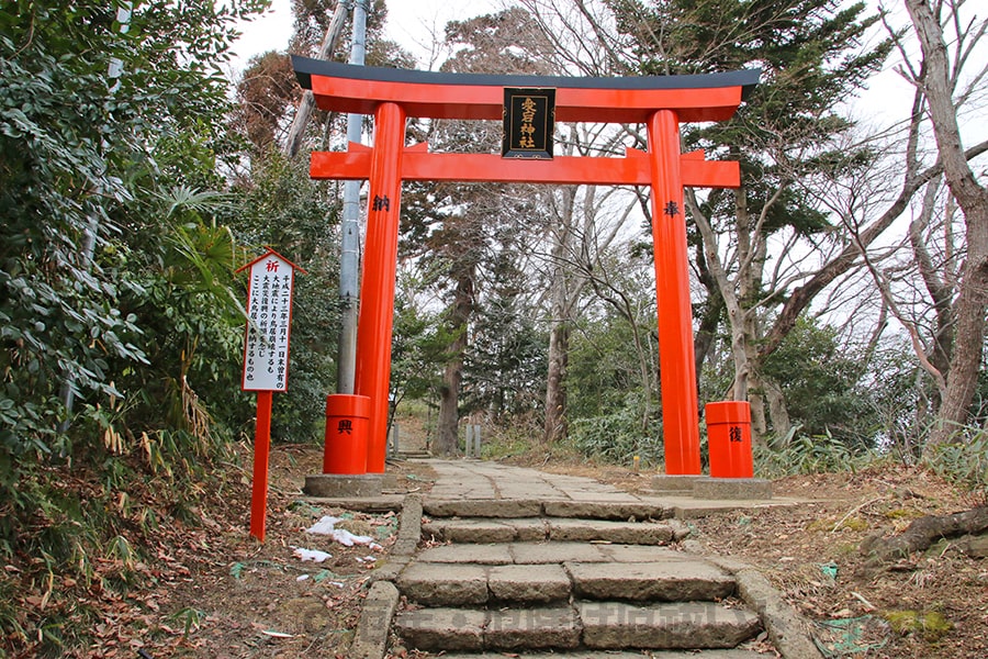 仙台総鎮守 愛宕神社 石段上りきったところの鳥居の様子