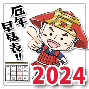 厄年 2024年｜厄年早見表（サムネイル）