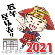 厄丸くんと2021年の厄年早見表